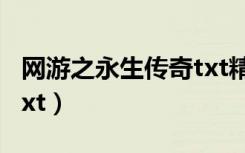 网游之永生传奇txt精校版（网游之永生传奇txt）