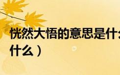 恍然大悟的意思是什么呢（恍然大悟的意思是什么）