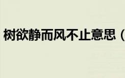 树欲静而风不止意思（树欲静而风不止图片）