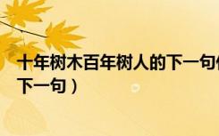 十年树木百年树人的下一句什么意思（十年树木百年树人的下一句）