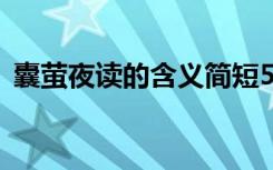 囊萤夜读的含义简短5字（囊萤夜读的含义）