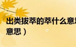 出类拔萃的萃什么意思啊（出类拔萃的萃什么意思）