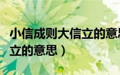 小信成则大信立的意思及拼音（小信成则大信立的意思）