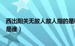 西出阳关无故人故人指的是哪位（西出阳关无故人故人指的是谁）