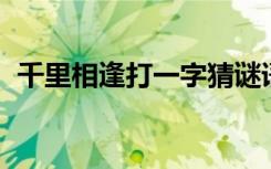千里相逢打一字猜谜语（千里相逢 打一字）