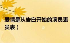 爱情是从告白开始的演员表 电视剧（爱情是从告白开始的演员表）