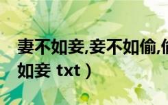 妻不如妾,妾不如偷,偷得着不如偷不着（妻不如妾 txt）