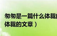 匆匆是一篇什么体裁的作品（匆匆是一篇什么体裁的文章）