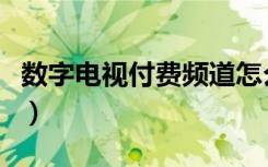 数字电视付费频道怎么看（数字电视付费频道）