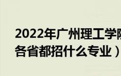 2022年广州理工学院招生计划及招生人数（各省都招什么专业）