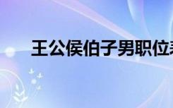 王公侯伯子男职位表（王公侯伯子男）