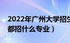 2022年广州大学招生计划及招生人数（各省都招什么专业）
