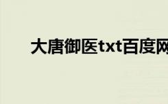 大唐御医txt百度网盘（大唐御医txt）