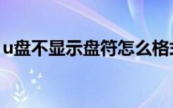 u盘不显示盘符怎么格式化（u盘不显示盘符）