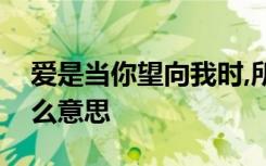 爱是当你望向我时,所有星光穿透我的心脏什么意思
