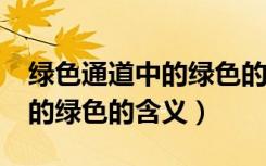 绿色通道中的绿色的含义是什么?（绿色通道的绿色的含义）