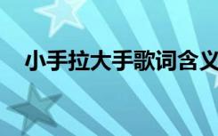 小手拉大手歌词含义（小手拉大手 歌词）