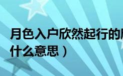 月色入户欣然起行的欣然是什么意思（欣然是什么意思）