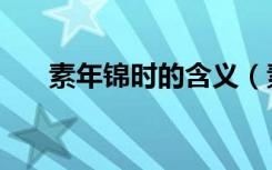 素年锦时的含义（素年锦时什么意思）