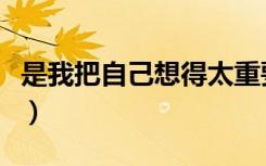是我把自己想得太重要（是我把自己想的太好）