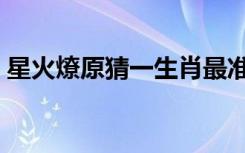 星火燎原猜一生肖最准（星火燎原猜一生肖）