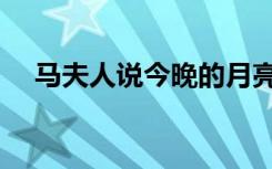 马夫人说今晚的月亮又圆又白（马夫人）