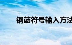 钢筋符号输入方法（钢筋符号输入）