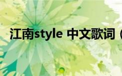 江南style 中文歌词（江南style韩文歌词）