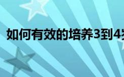 如何有效的培养3到4岁幼儿的口语表达能力