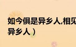 如今俱是异乡人,相见更无因 解析（如今俱是异乡人）