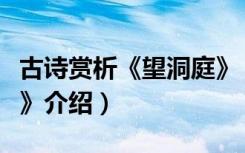 古诗赏析《望洞庭》（关于古诗赏析《望洞庭》介绍）