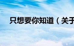只想要你知道（关于只想要你知道介绍）