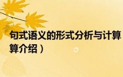 句式语义的形式分析与计算（关于句式语义的形式分析与计算介绍）