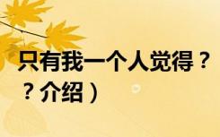只有我一个人觉得？（关于只有我一个人觉得？介绍）