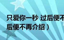 只爱你一秒 过后便不再（关于只爱你一秒 过后便不再介绍）