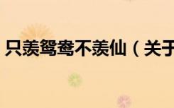 只羡鸳鸯不羡仙（关于只羡鸳鸯不羡仙介绍）
