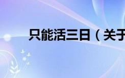 只能活三日（关于只能活三日介绍）