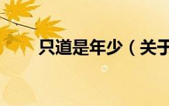 只道是年少（关于只道是年少介绍）
