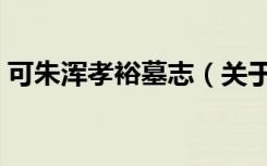 可朱浑孝裕墓志（关于可朱浑孝裕墓志介绍）