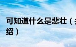 可知道什么是悲壮（关于可知道什么是悲壮介绍）