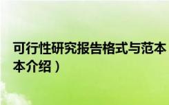 可行性研究报告格式与范本（关于可行性研究报告格式与范本介绍）