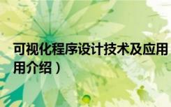 可视化程序设计技术及应用（关于可视化程序设计技术及应用介绍）