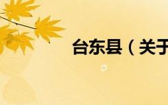 台东县（关于台东县介绍）