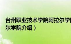 台州职业技术学院阿拉尔学院（关于台州职业技术学院阿拉尔学院介绍）