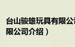 台山骏雄玩具有限公司（关于台山骏雄玩具有限公司介绍）