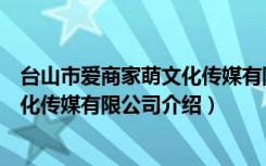 台山市爱商家萌文化传媒有限公司（关于台山市爱商家萌文化传媒有限公司介绍）