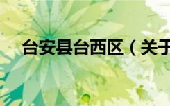 台安县台西区（关于台安县台西区介绍）