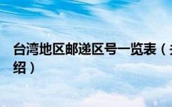 台湾地区邮递区号一览表（关于台湾地区邮递区号一览表介绍）