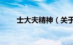 士大夫精神（关于士大夫精神简介）
