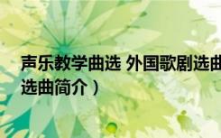 声乐教学曲选 外国歌剧选曲（关于声乐教学曲选 外国歌剧选曲简介）